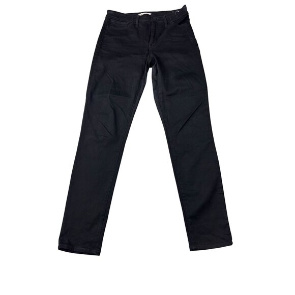 Madewell Curvy High-Rise Skinny Jeans Black Denim Size 29T - Picture 1 of 15